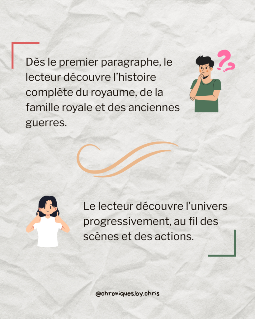Chris Alcazar relecture correction maquette roman astuce écriture trop d'info dès le début (3)